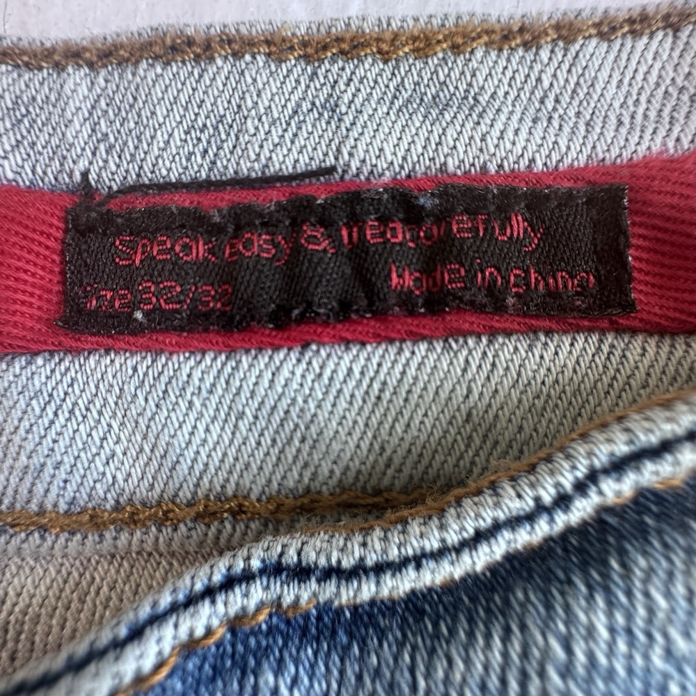Smugglers Moon Jeans Speak Easy & Tred Carefully Mens 32x32 Paint Distressed - Picture 2 of 10